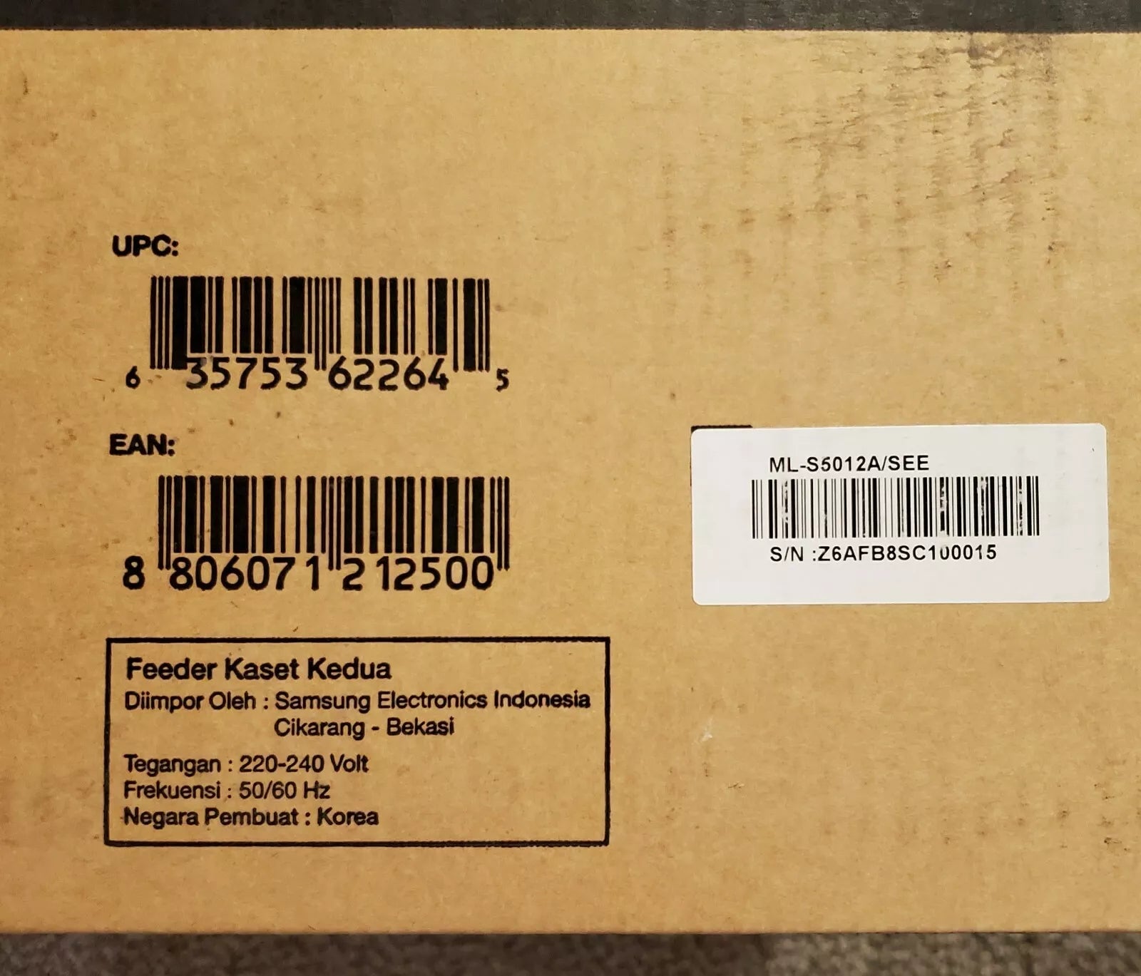 *CLEAR!* Samsung S501XA ML-S5010a S5012a Second Cassette Feeder Paper Tray