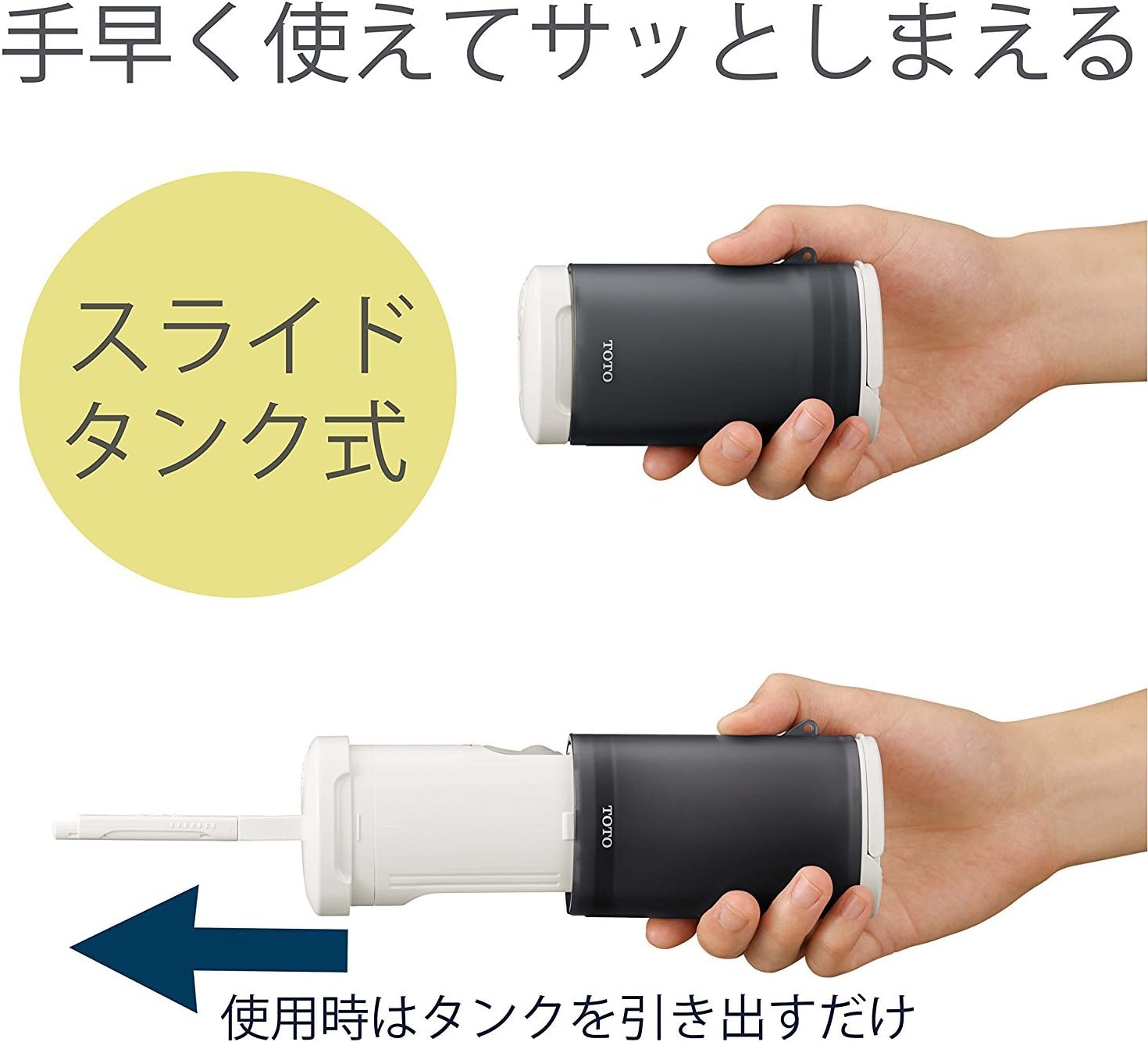 TOTO Compact Portable Bidet Handy Mobile Toilet Shower Washlet YEW4W3 Gray Made in Japan