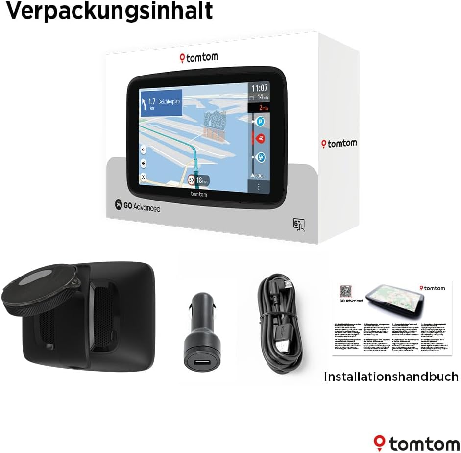 TomTom GO 6" Advanced Car Navigation GPS with Car Charger World Map+Traffic [4YF60] 1YF6.001.03