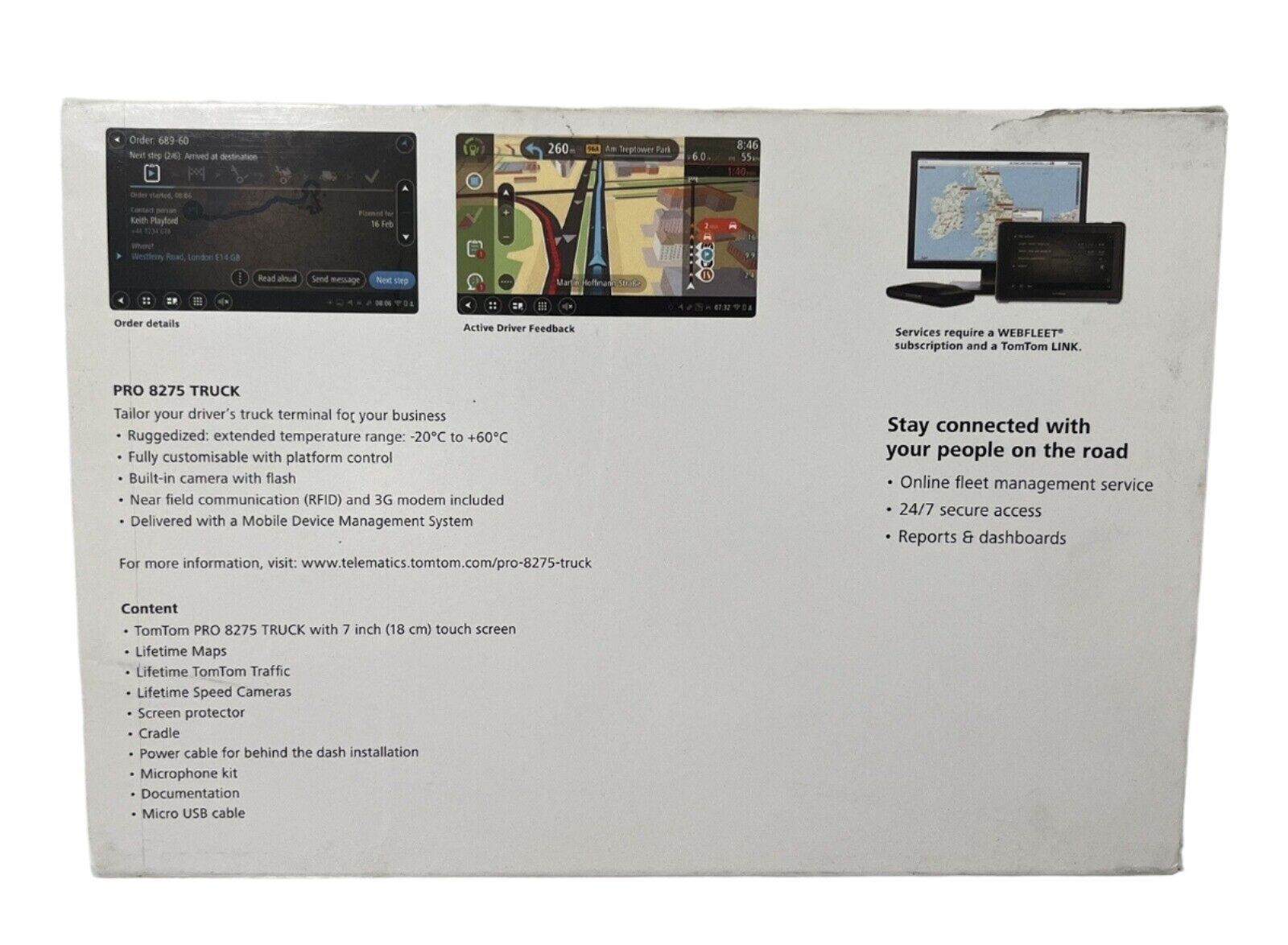 *Ex-Demo* TomTom Pro 8275 7" Sat Navigation GPS - Telematic Driver Terminal Webfleet 8KU7.069.00.4