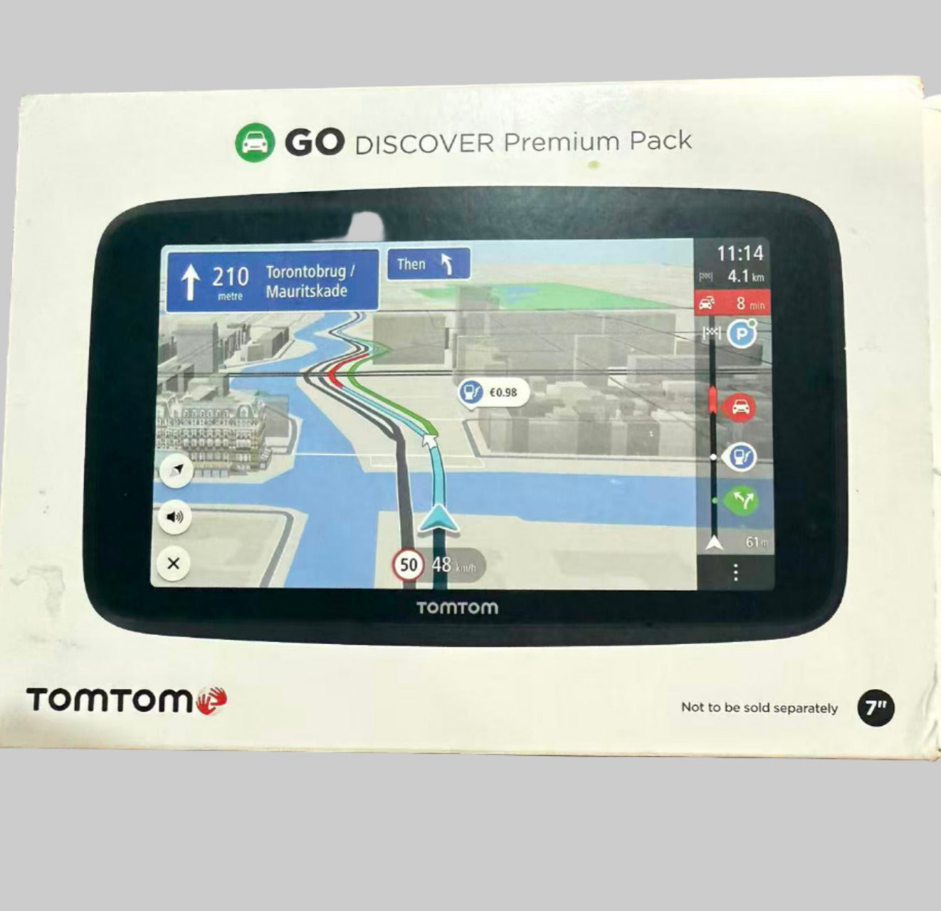 TomTom Car Sat GO Discover 7" Wi-Fi GPS Navigation System with World Maps Premium Pack [4YB70]