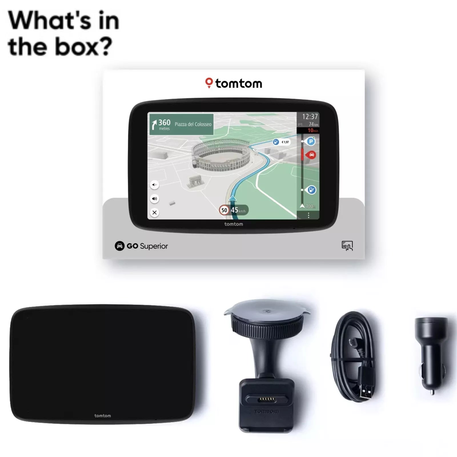 TomTom Car Sat Nav GO Superior 7" WiFi GPS Navigation+World Maps+Live Traffic Update [4YD70]