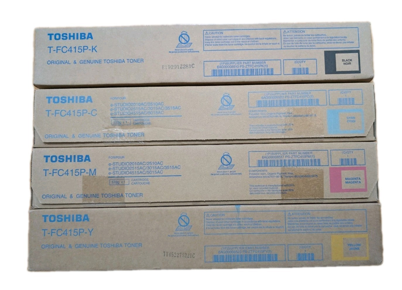 *SALE!* 4x Pack Genuine Toshiba e-Studio 2515AC 3015AC 3515AC 4515AC 5015AC Toner Set [TFC415-C/M/Y/K]