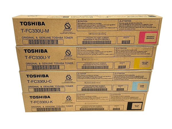 Bundle: 4x Pack Genuine Toshiba e-Studio 330AC 400AC Toner Cartridge Set [TFC330]