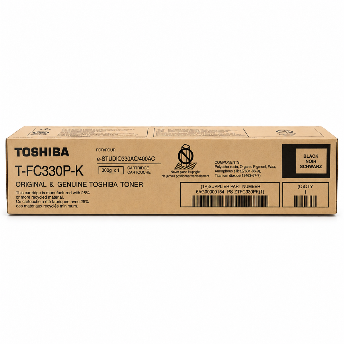 1 x Genuine Toshiba e-Studio 330AC 400AC Black Toner Cartridge 18.4K [TFC330K]