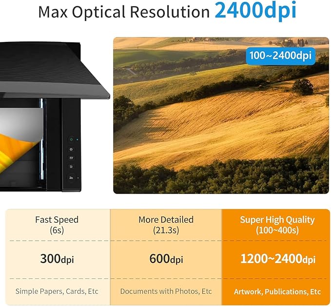 VIISAN VF3240 A3 Large Format Document & Photo & Book Flatbed Scanner Win/Mac OS TWAIN 2400 DPI