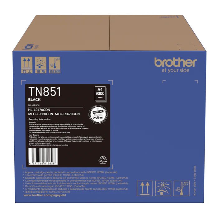 Bundle: 4x Pack Genuine Brother TN-851 C/M/Y/K Toner Cartridge Set (9K/6.5K)