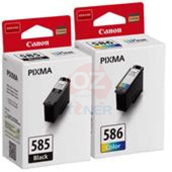 Bundle: 2X Pack Canon Pg-585 & Cl-586 Ink Cartridge Set Standard Yield (1Bk 1C) [Pg585 + Cl586] -