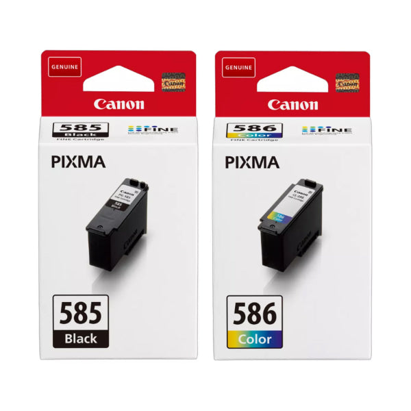 Genuine Canon PG585+ CL586 Ink Cartridge Value Pack+BONUS: GP501 4x6 50 Sheets Photo Paper