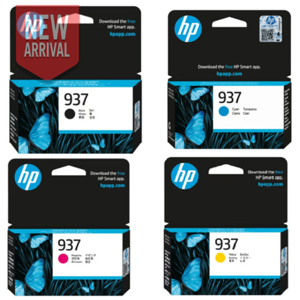 Bundle: 4X Pack Genuine Hp #937-C/M/Y/K Ink Cartridge Set (1Bk 1C 1M 1Y) [4S6W2Na-4S6W5Na]