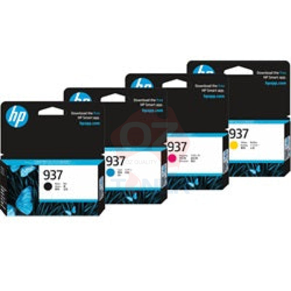 Bundle: 4X Pack Genuine Hp #937-C/M/Y/K Ink Cartridge Set (1Bk 1C 1M 1Y) [4S6W2Na-4S6W5Na]