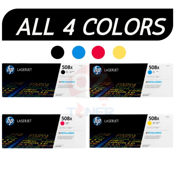 Bundle: 4X Pack Genuine Hp Cf360X Cf361X Cf362X Cf363X C/M/Y/K Toner Cartridge Set 508X -