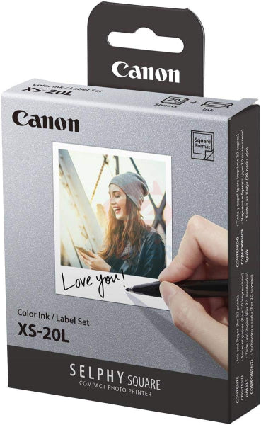 Bundle: Canon Selphy Square Qx10 Compact Photo Printer Green + Bonus: 20 Sheets Color Ink/Label Set