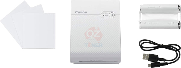 Bundle: Canon Selphy Square Qx10 Compact Photo Printer White + Bonus: 20X Sheets Color Ink/Label