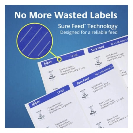 Avery L7162 Laser Address Labels 16UP 99.1 × 34mm Quick Peel with Sure Feed (1920 Labels)