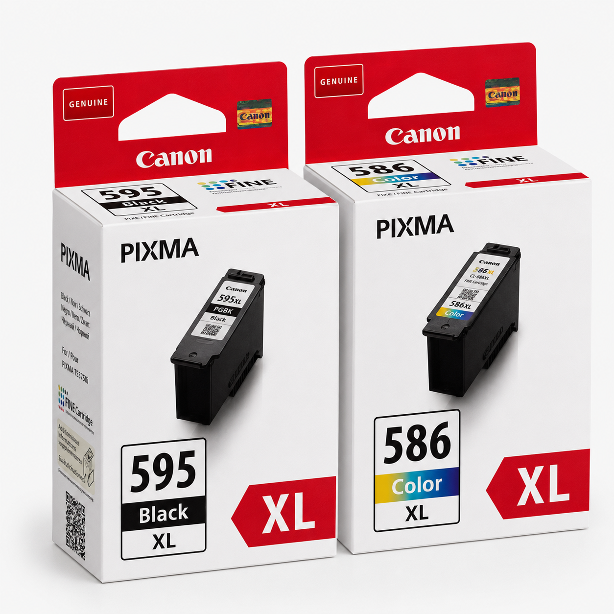 Genuine Canon PG-595XL Black & CL-586XL High Yield Colour Ink Cartridge Value Pack for TS4060 TS5560 TR7160 TS7760 TR7860