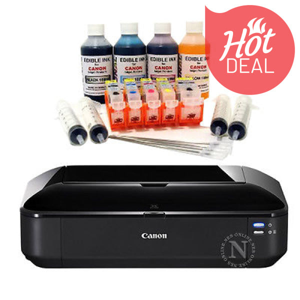 Canon Pixma A3 + Edible Cake Photo Printer + 650/651 Ink Kit + 25X Wafer Paper Bundle [Ix6860]