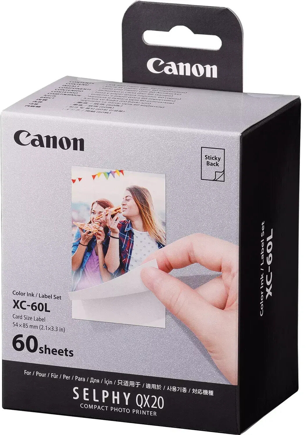 Bundle: Canon Selphy Square QX20 Photo printer QX20-WH WHITE + XC-20L Selphy Square Photo paper [20x sheets]