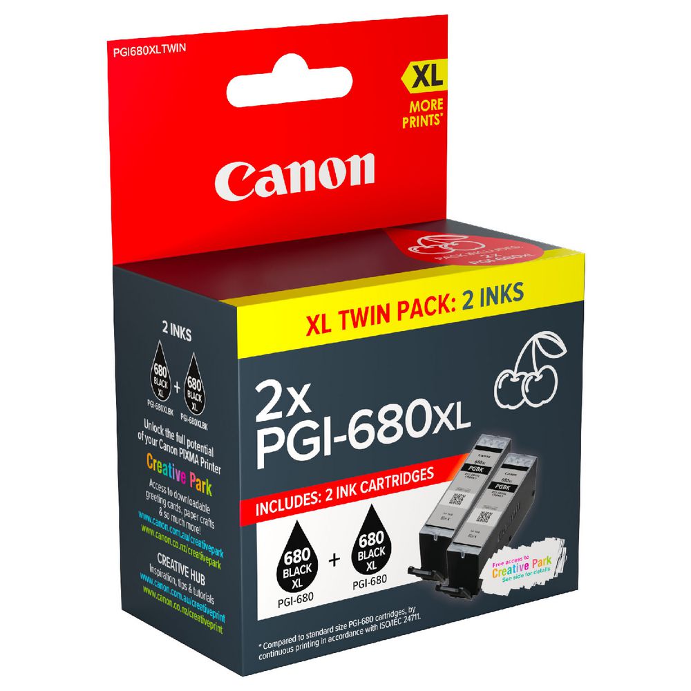 *SALE!* Canon PGI680XL-BK Black Ink Twin Pack for TR7560 TR8560 TS6160 TS8160 TS9160 [PGI680XLTWIN]