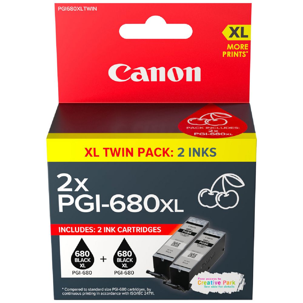 *SALE!* Canon PGI680XL-BK Black Ink Twin Pack for TR7560 TR8560 TS6160 TS8160 TS9160 [PGI680XLTWIN]