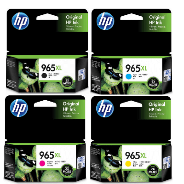 Genuine Hp #965Xl High Yield Ink Set (1Black 1Cyan 1Magenta 1Yellow) 3Ja84Aa+3Ja81Aa+3Ja82Aa+3Ja83Aa