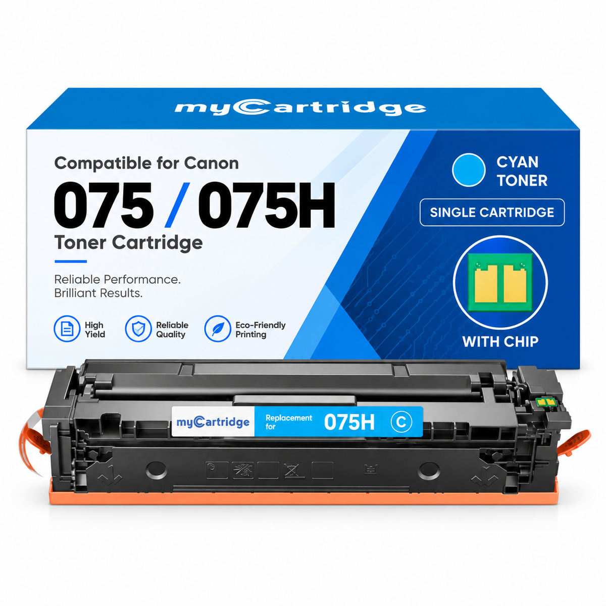 Compatible Canon 075H High Yield Cyan Toner Cartridge with Chip