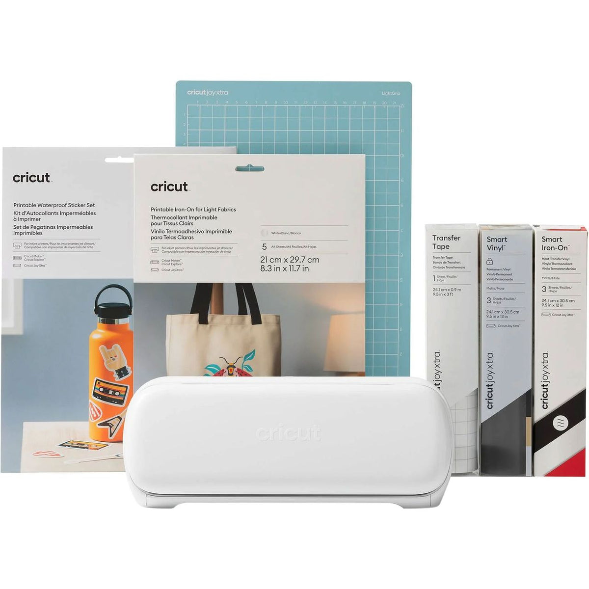 Cricut Joy Xtra Starter Cutting Machines Bundle - White with 24 Months Warranty (P/N:8002011)