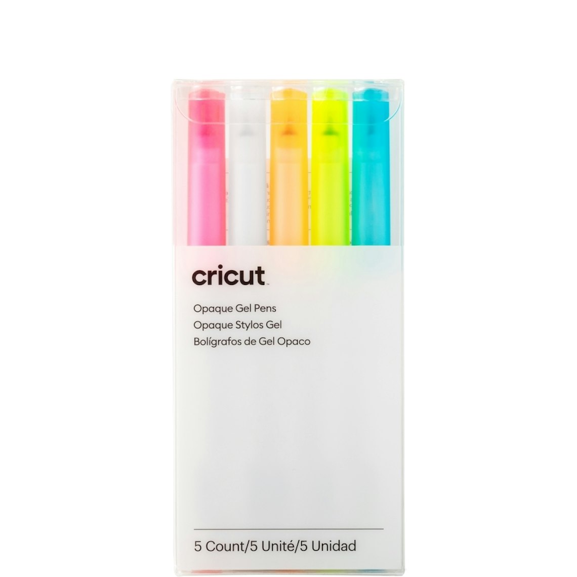 Genuine Cricut Set of 5 Opaque Gel Pens 1.0mm Pink White Orange Yellow Blue
