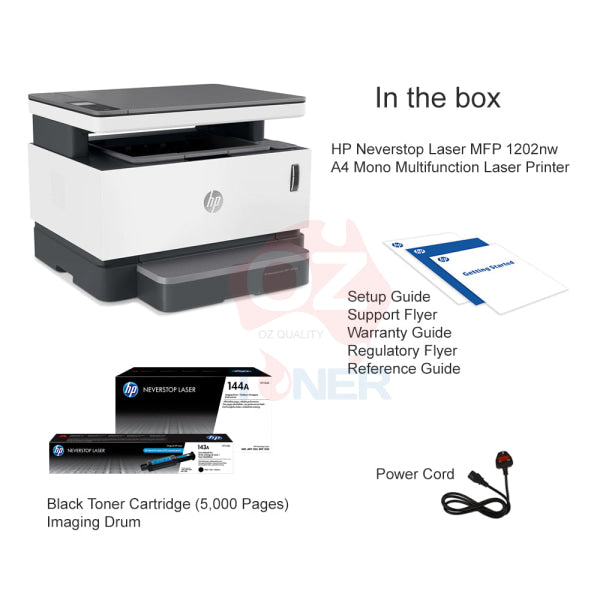 *Clear!* Hp Neverstop 1202Nw 3-In-1 Refillable Mono Laser Wireless Mfp Printer 20Ppm [5Hg93A] Multi