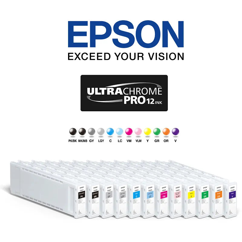 Genuine 12x Pack Epson P7560/P9560 UltraChrome PRO12 Ink Cartridges Set (350ml) [T44Q1-T44QD]