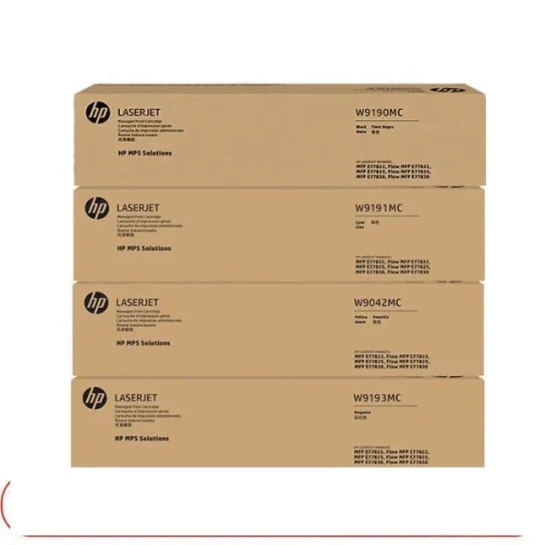 Genuine 4X Pack Hp W9190Mc-W9193Mc Cmyk Managed Laserjet Toner Set [W9040Mc-W9043Mc] Cartridge -