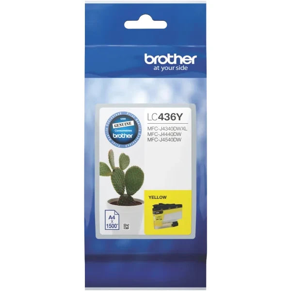 Genuine Brother Lc-436 Yellow Ink Cartridge For Mfc-J4340Dw/J4440Dw/J4540Dw (1.5K) [Lc436Y] -