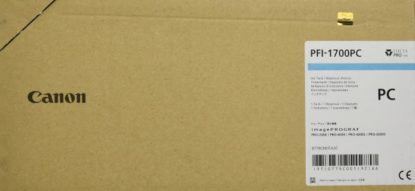 Genuine Canon Pfi-1700 Photo Cyan Ink Cartridge 700Ml For Imageprograf Pro Printers [Pfi-1700Pc] -