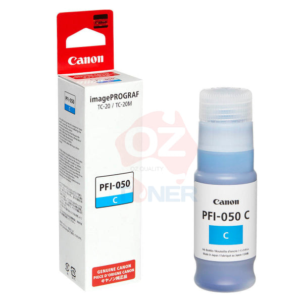Genuine Canon Pfi050 Cyan Ink Bottle For Imageprograf Tc-20 70Ml [Pfi-050C] Cartridge -