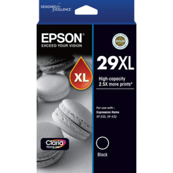 Genuine Epson #29Xl Black Hy Ink Cartridge For Xp235/xp245 Xp432/xp442 Printer P/n:c13T299192 -