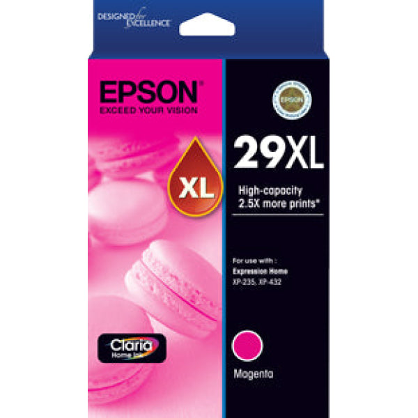 Genuine Epson #29Xl Magenta Hy Ink Cartridge For Xp235/xp245 Xp432/xp442 Printer C13T299392 -