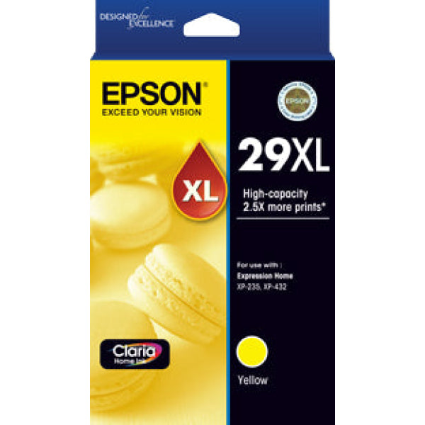 Genuine Epson #29Xl Yellow Hy Ink Cartridge For Xp235/xp245 Xp432/xp442 Printer C13T299492 -