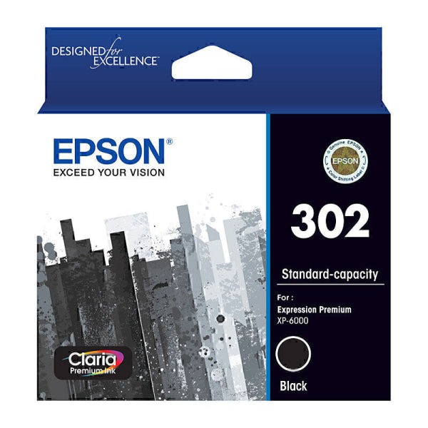 Epson 302 Black Ink Cart C13T01V192