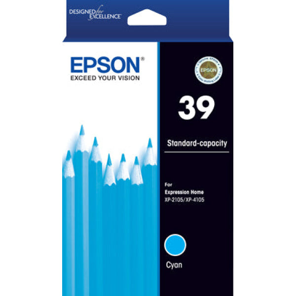 Genuine Epson #39 Cyan Ink Cartridge For Xp-2105 Xp-4105 Printer P/N:c13T04J292 -