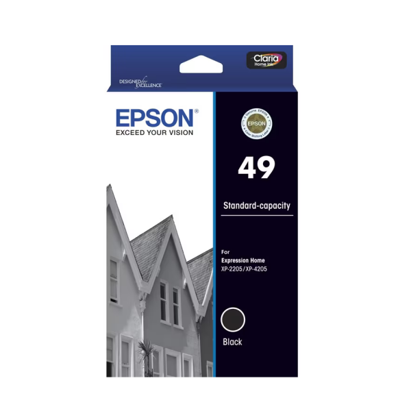 Epson #49 Black Ink Cartridge For Xp-2205 Xp-4205 Printer P/N:c13T10E192 -
