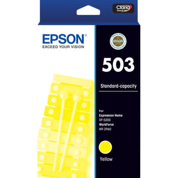 Epson Genuine 503 Yellow Ink Cartridge For Xp-5200/wf-2960 Printer [P/n:c13T09Q492] -