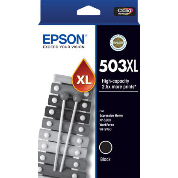 Genuine Epson 503Xl High Yield Black Ink Cartridge For Xp-5200/Wf-2960 [P/N:c13T09R192] -