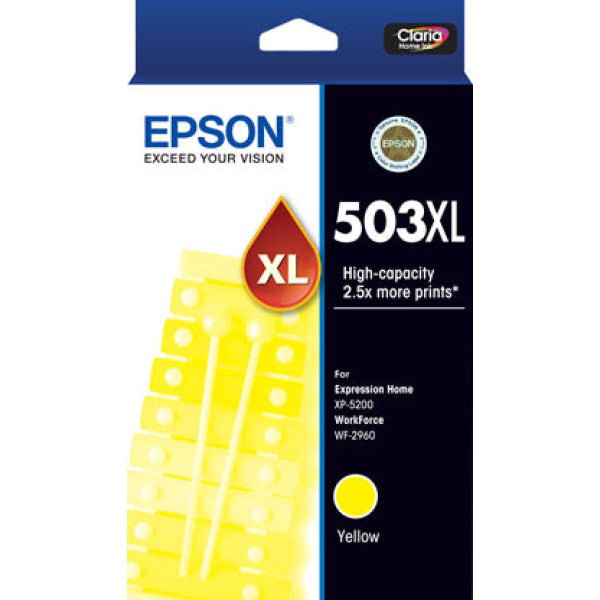 Genuine Epson 503Xl High Yield Yellow Ink Cartridge For Xp-5200/wf-2960 [P/n:c13T09R492] -