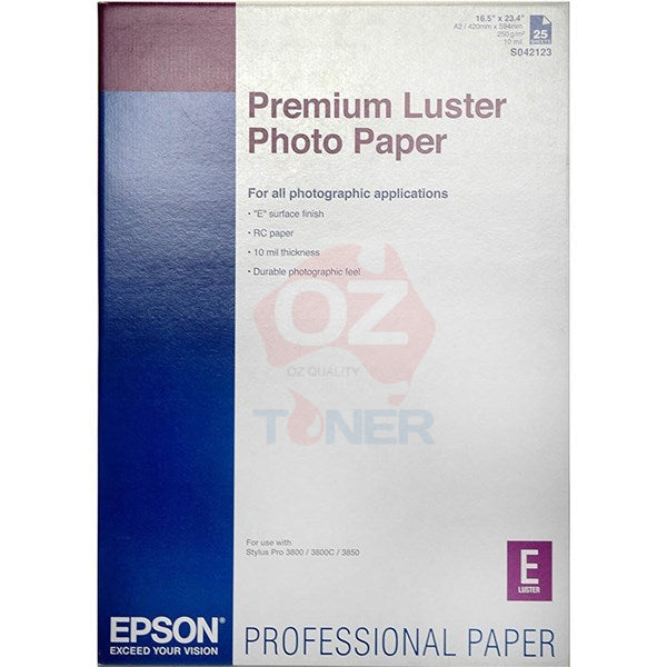 Genuine Epson S042123 A2 Premium Luster Fine Art Paper (250Gsm) [P/n:c13S042123]