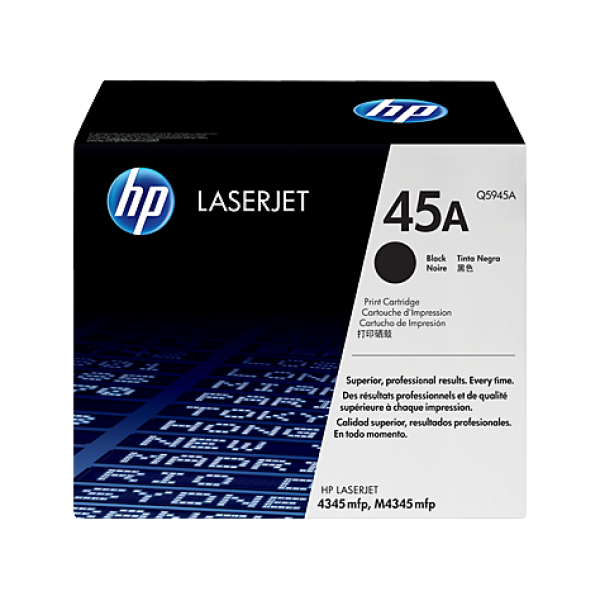 HP 45A BLACK TONER 18000 PAGE YIELD FOR LJ 4345 MFP Q5945A