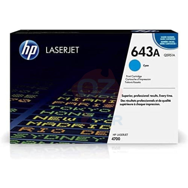 Genuine Hp #643A Cyan Toner Cartridge For Laserjet 4700/4700N/4700Dn/4700Dtn (11K Yield) Q5951A Eol