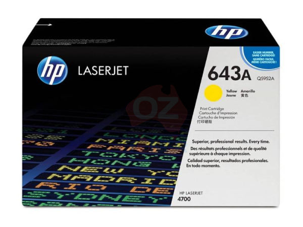 Genuine Hp #643A Yellow Toner Cartridge For Laserjet 4700/4700N/4700Dn/4700Dtn (11K Yield) Q5952A