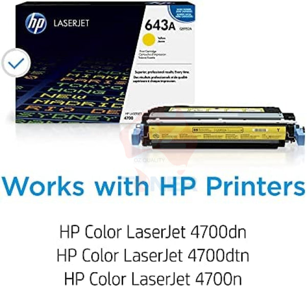 Genuine Hp #643A Yellow Toner Cartridge For Laserjet 4700/4700N/4700Dn/4700Dtn (11K Yield) Q5952A
