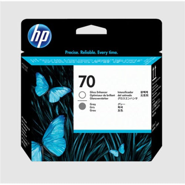 HP 70 GLOSS ENHANCER AND GREY PRINTHEAD C9410A