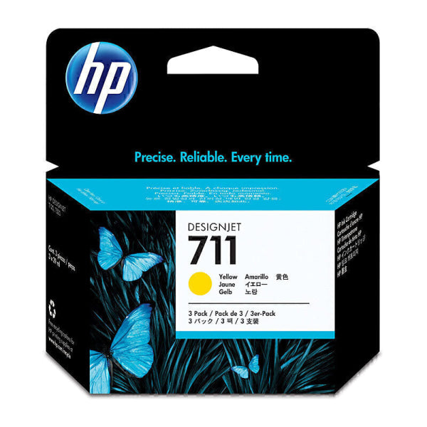 HP #711 29ml Yell 3 Pk CZ136A CZ136A